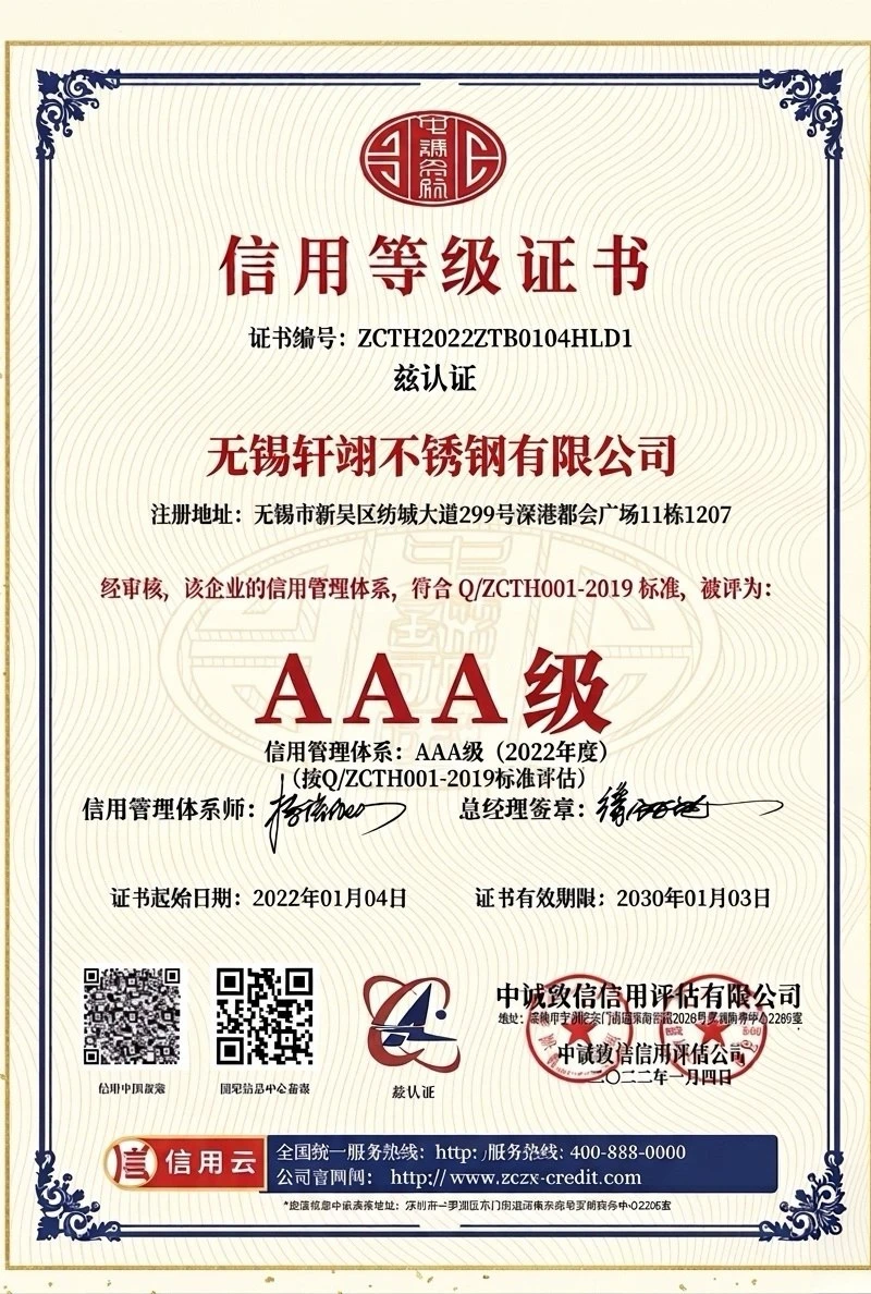 AAA Credit Rating Certificate